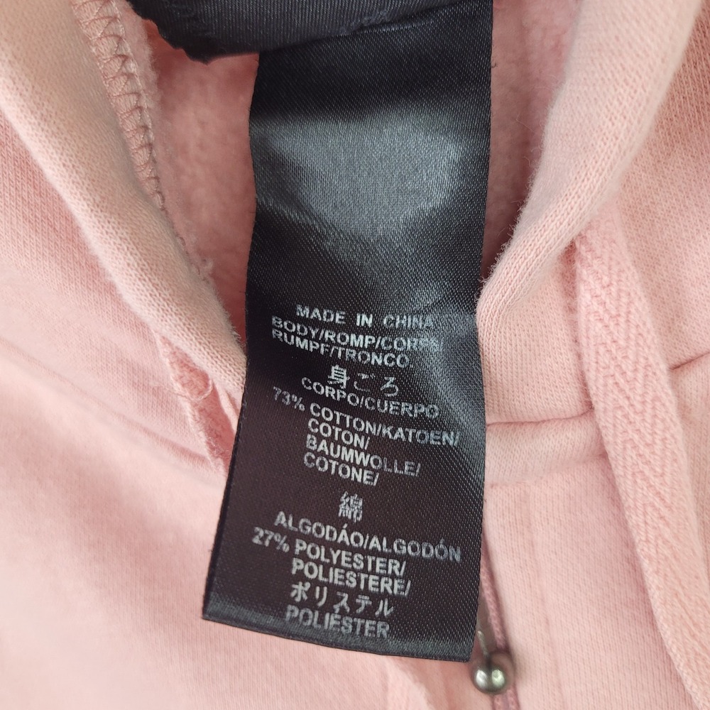 Harley Davidson Hoodie Womens M Pink Full Zip Drawstring Biker Jacket - Picture 6 of 9